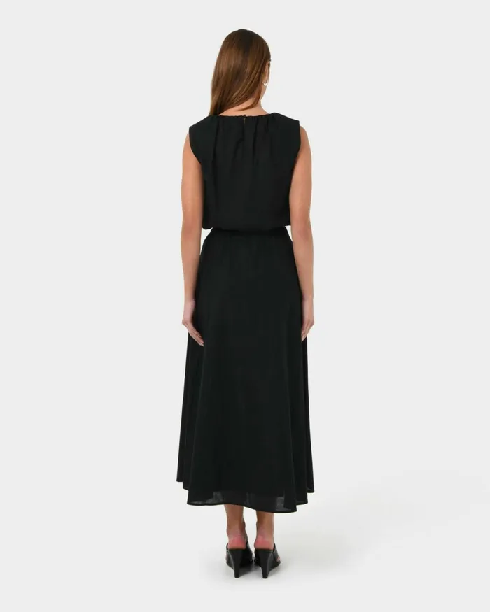 Forcast Kenya Linen Skirt Ivory Women Midi and Maxi Skirts