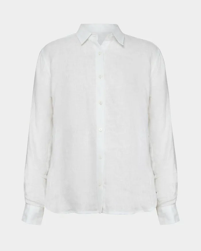 Forcast Khalo Linen Buttoned Shirt Whiteblack Women TShirts and Tops