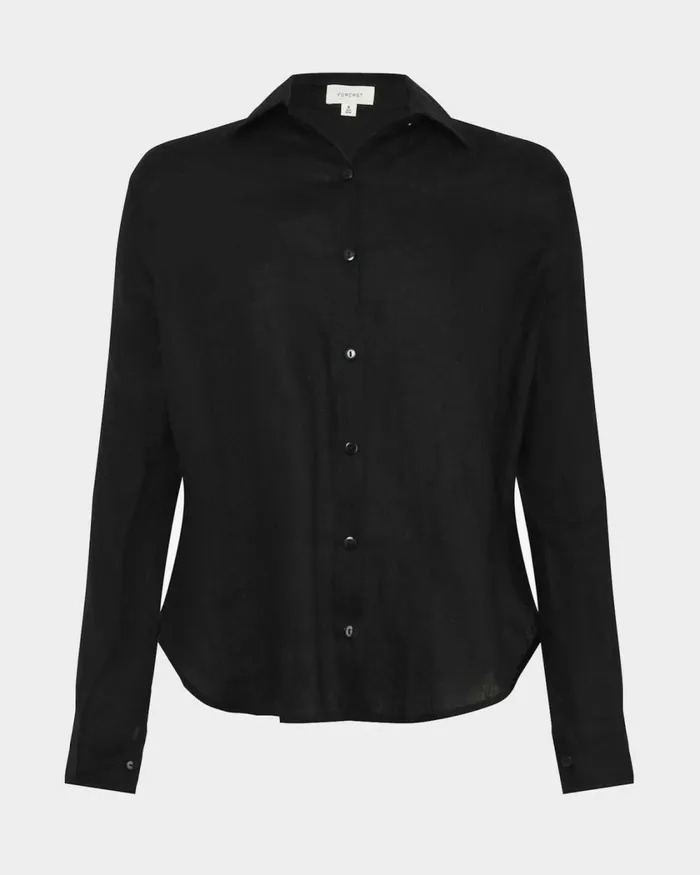 Forcast Khalo Linen Buttoned Shirt Whiteblack Women TShirts and Tops