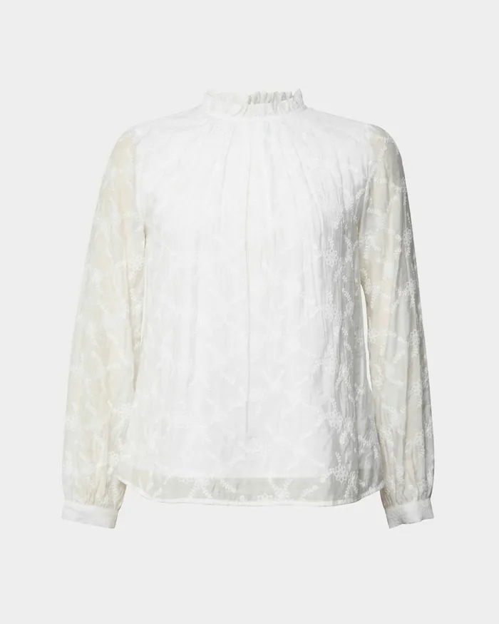 Forcast Khole Embroidery Blouse White Women TShirts and Tops
