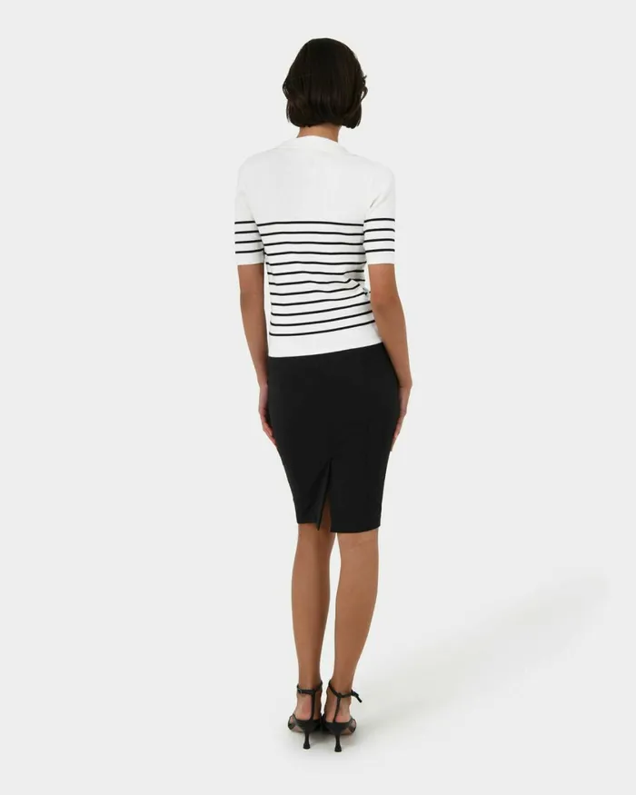 Forcast Kiki Vneck Collar Stripe Top Women TShirts and Tops