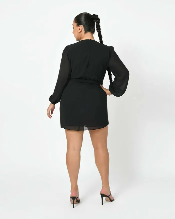 Forcast Kimora Crossover Dress Black Women Black Dresses