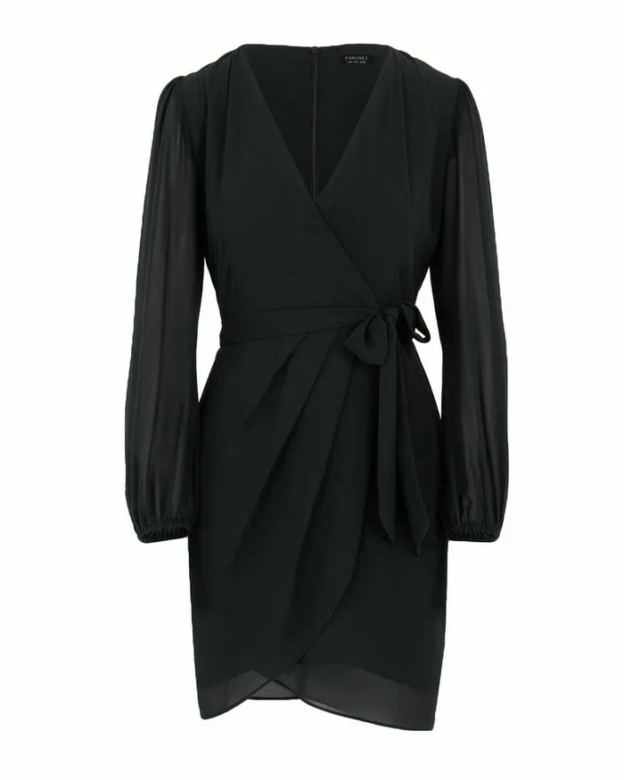Forcast Kimora Crossover Dress Black Women Black Dresses