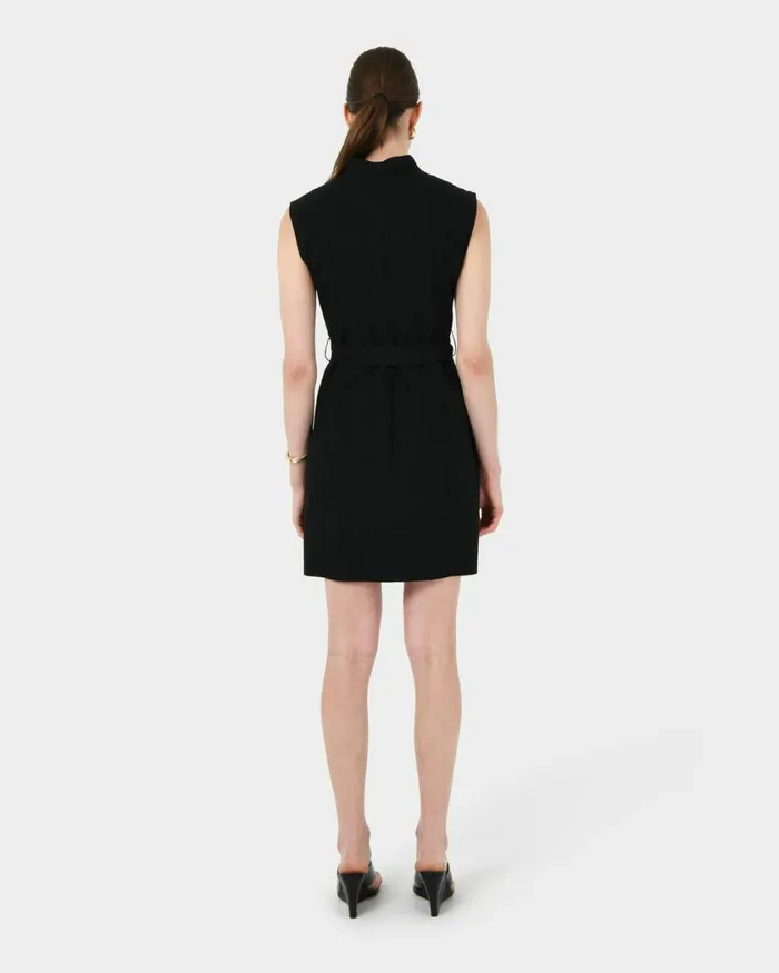 Forcast Kiran Utility Tie Dress Safari Beigeblack Women Mini Dresses