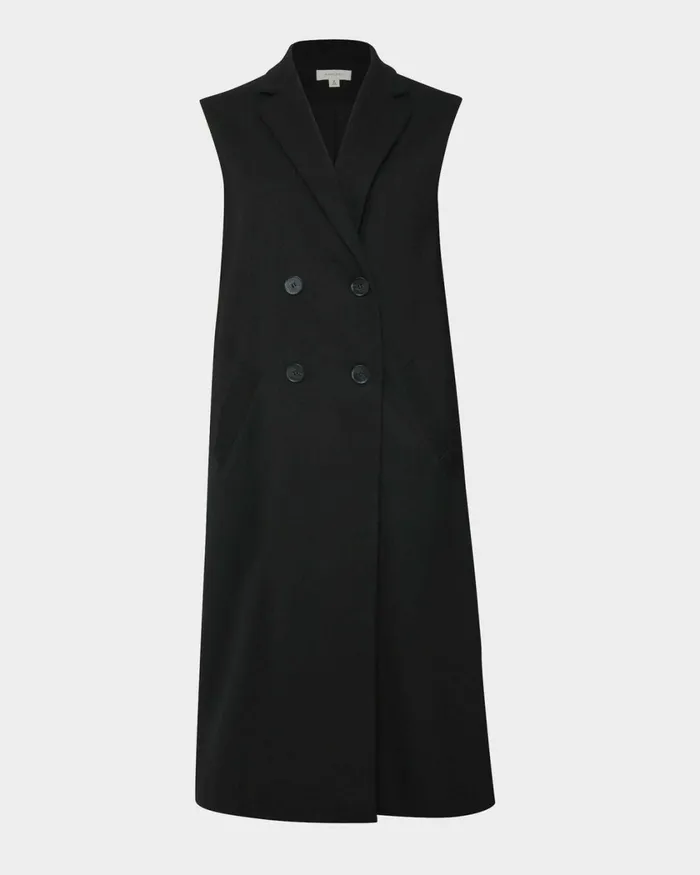 Forcast Kiya Longline Sleeveless Vest Latteblack Women TShirts and Tops