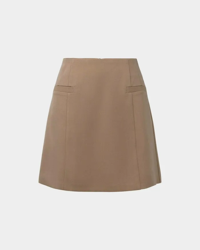 Forcast Kiya Panel Skirt Latteblack Women Mini Skirts