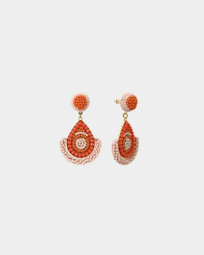 Forcast Lani Beaded Earrings Coral Women Earrings