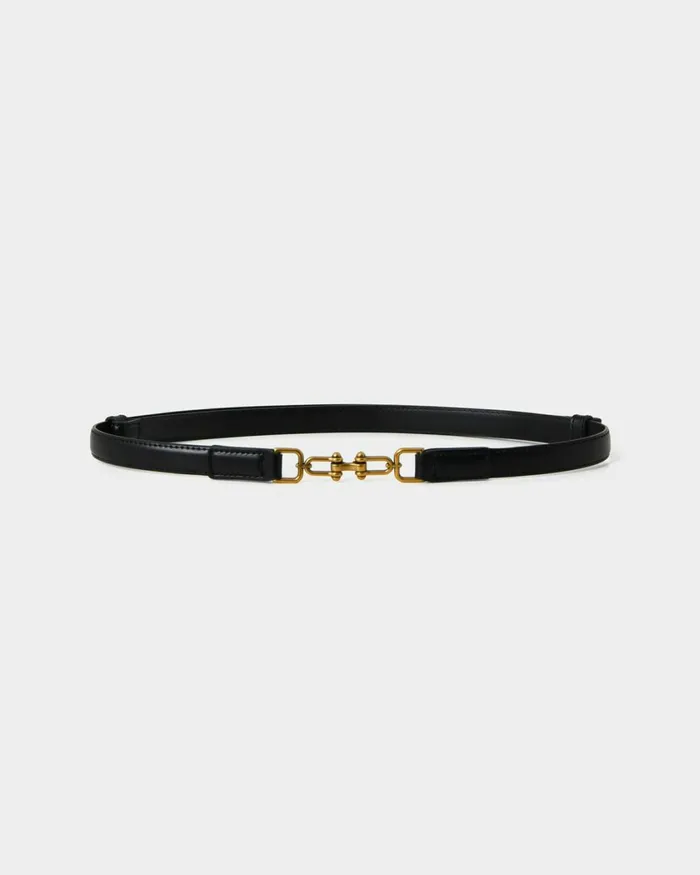 Forcast Lauren Leather Adjustable Belt Black Women Belts