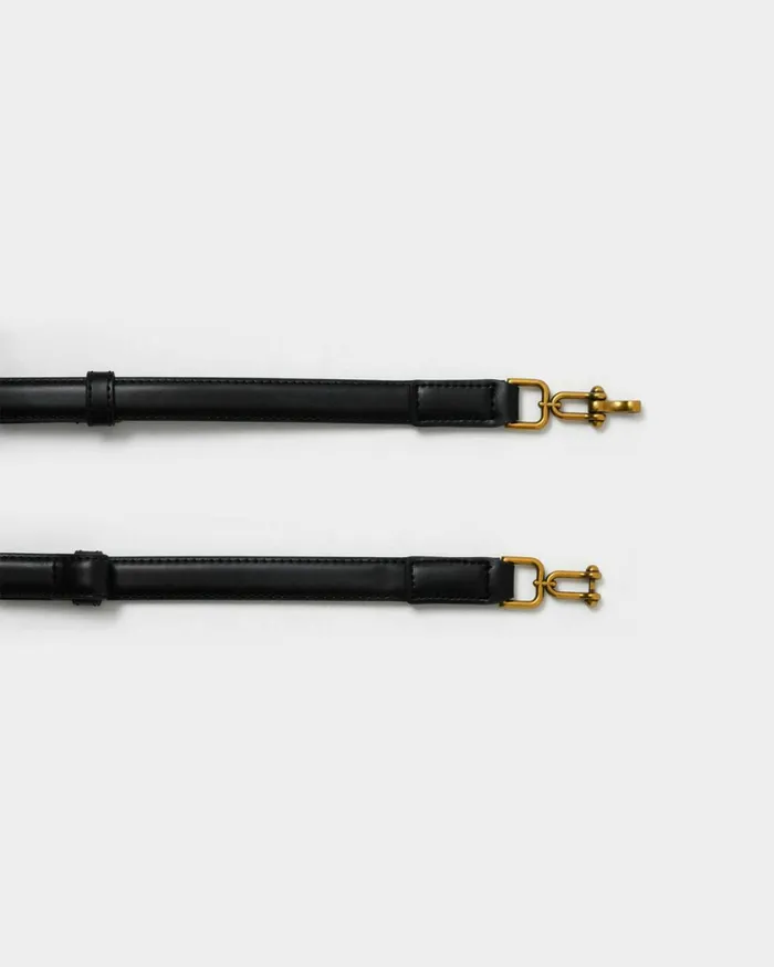Forcast Lauren Leather Adjustable Belt Black Women Belts