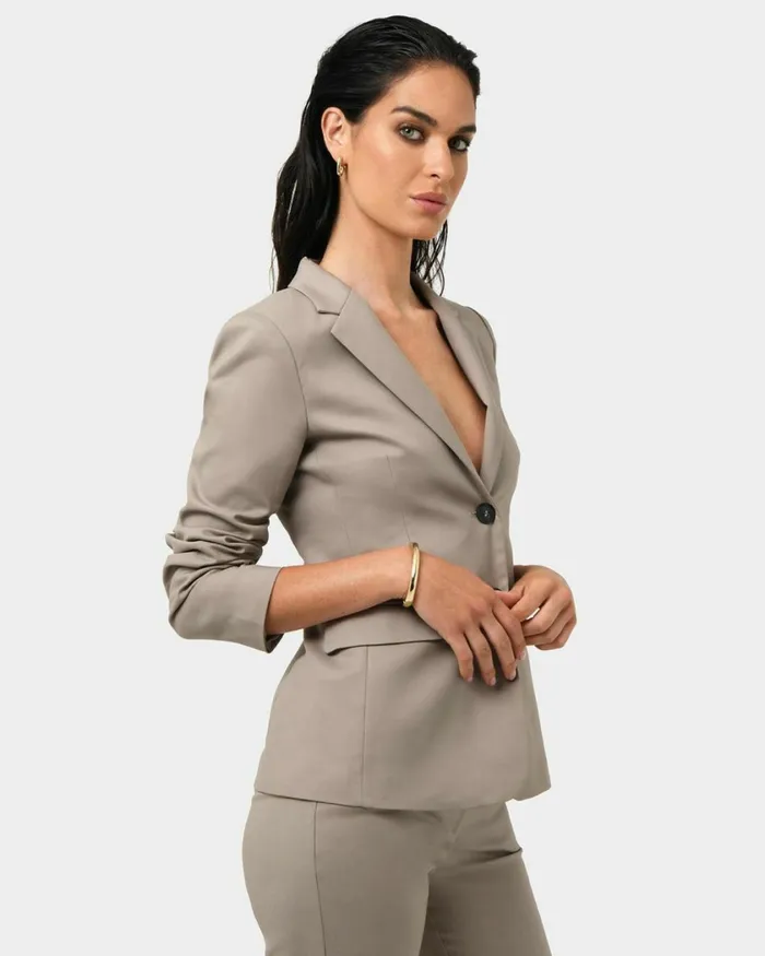Forcast Lauren Single Breasted Jacket Stonemidnightblack Women Jackets and Blazers
