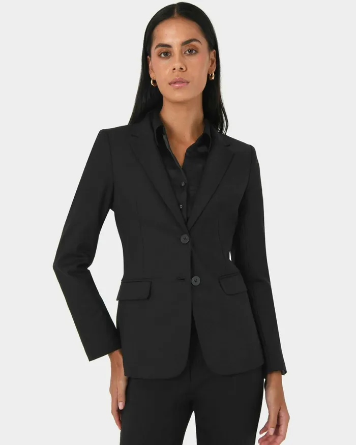 Forcast Lauren Single Breasted Jacket Stonemidnightblack Women Jackets and Blazers