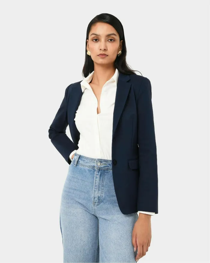 Forcast Lauren Single Breasted Jacket Stonemidnightblack Women Jackets and Blazers