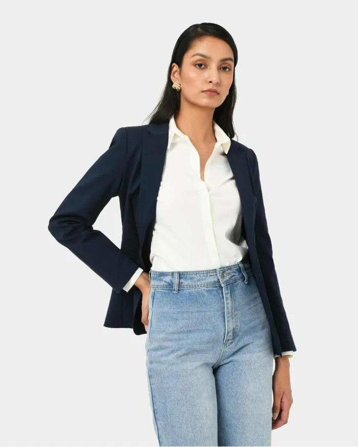 Forcast Lauren Single Breasted Jacket Stonemidnightblack Women Jackets and Blazers