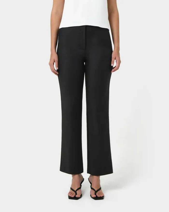 Forcast Lauren Straight Pants Stonegreyblack Women HighWaisted Pants
