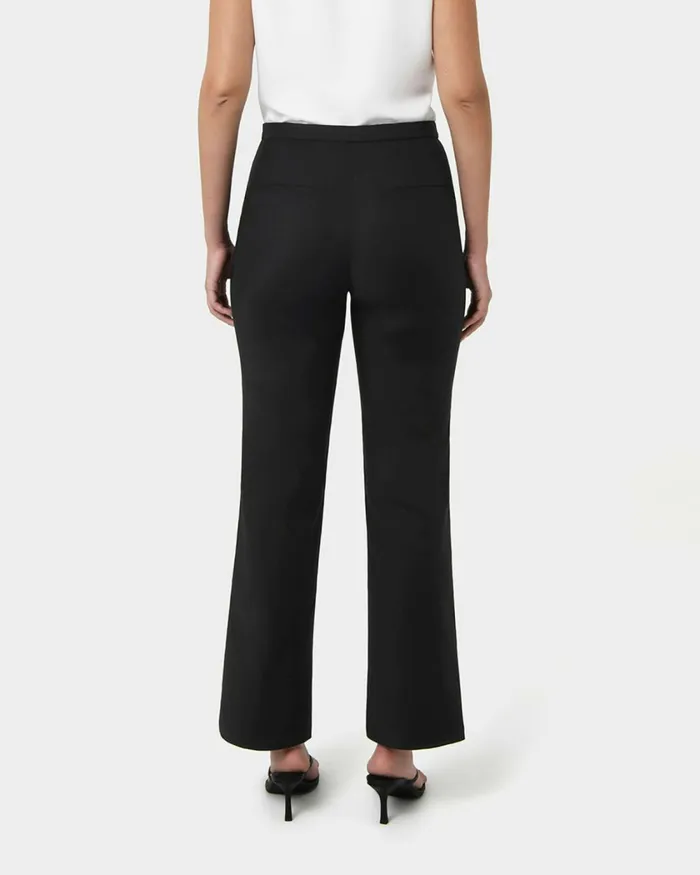 Forcast Lauren Straight Pants Stonegreyblack Women HighWaisted Pants