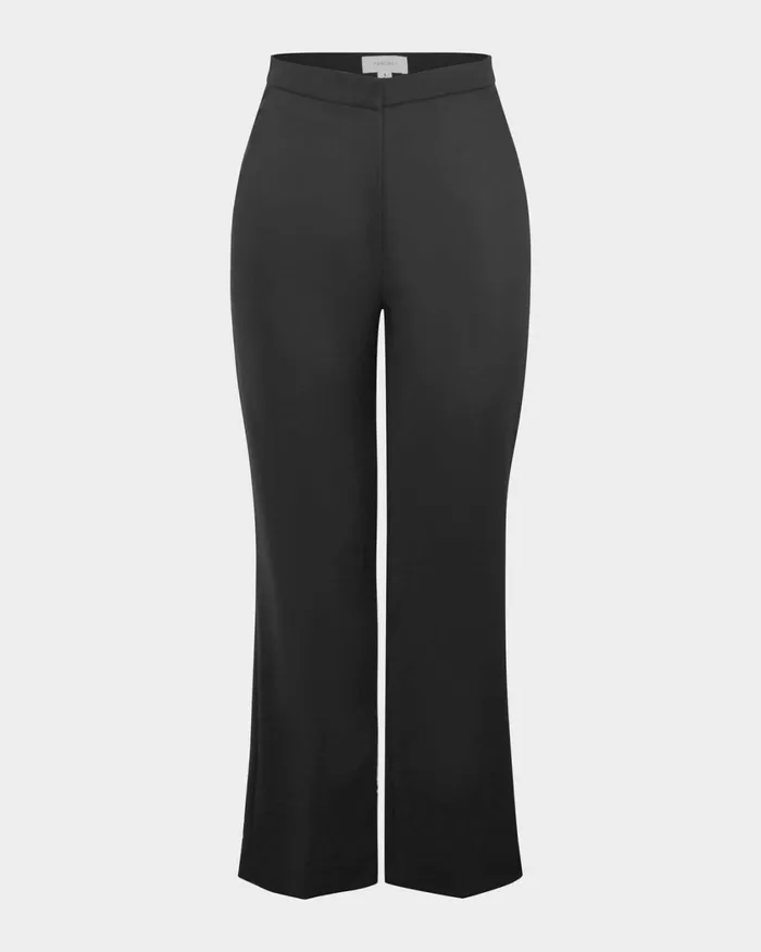 Forcast Lauren Straight Pants Stonegreyblack Women HighWaisted Pants