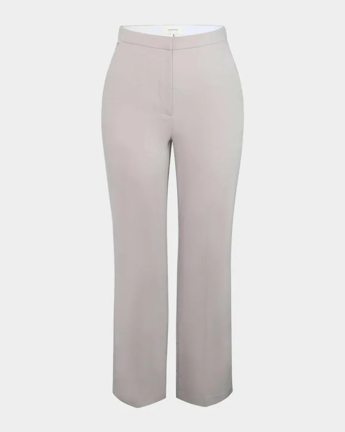Forcast Lauren Straight Pants Stonegreyblack Women HighWaisted Pants
