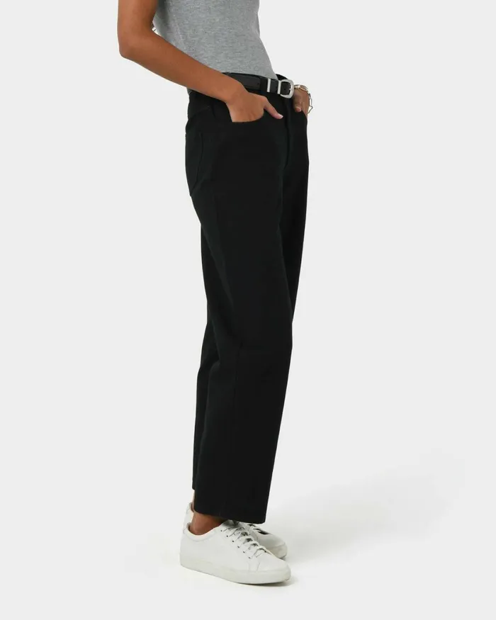 Forcast Leighton Barrel Leg Jeans Black Women HighWaisted Pants