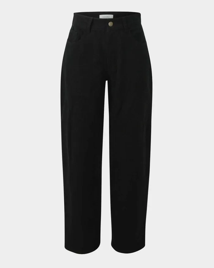 Forcast Leighton Barrel Leg Jeans Black Women HighWaisted Pants