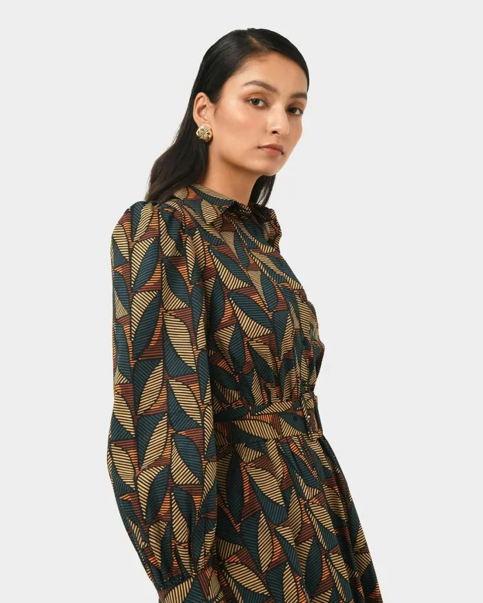 Forcast Lela Printed Shirt Dress Multi Women Mini Dresses
