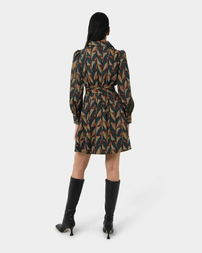 Forcast Lela Printed Shirt Dress Multi Women Mini Dresses