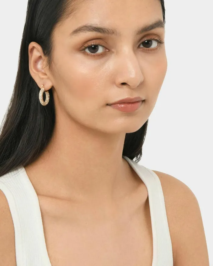 Forcast Leonie Gold Plated Earrings Gold Women Earrings