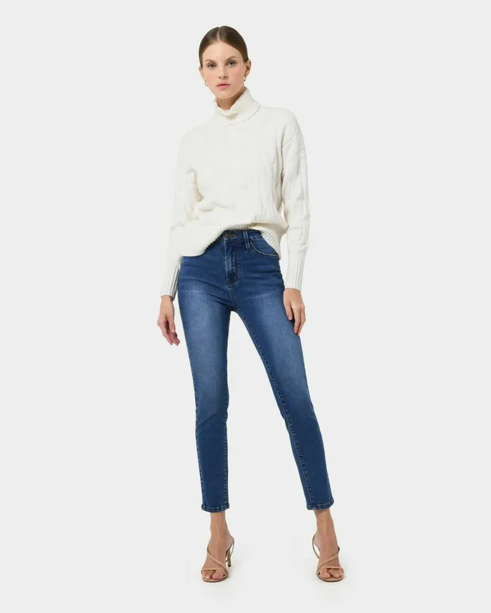 Forcast Lesley Skinny Jean Indigoblack Women HighWaisted Pants