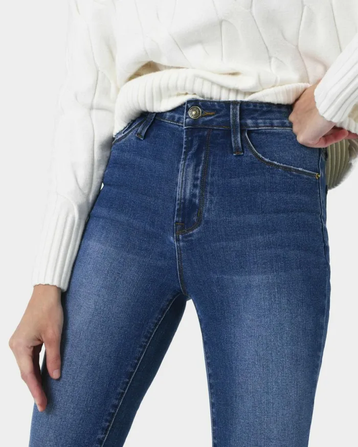 Forcast Lesley Skinny Jean Indigoblack Women HighWaisted Pants