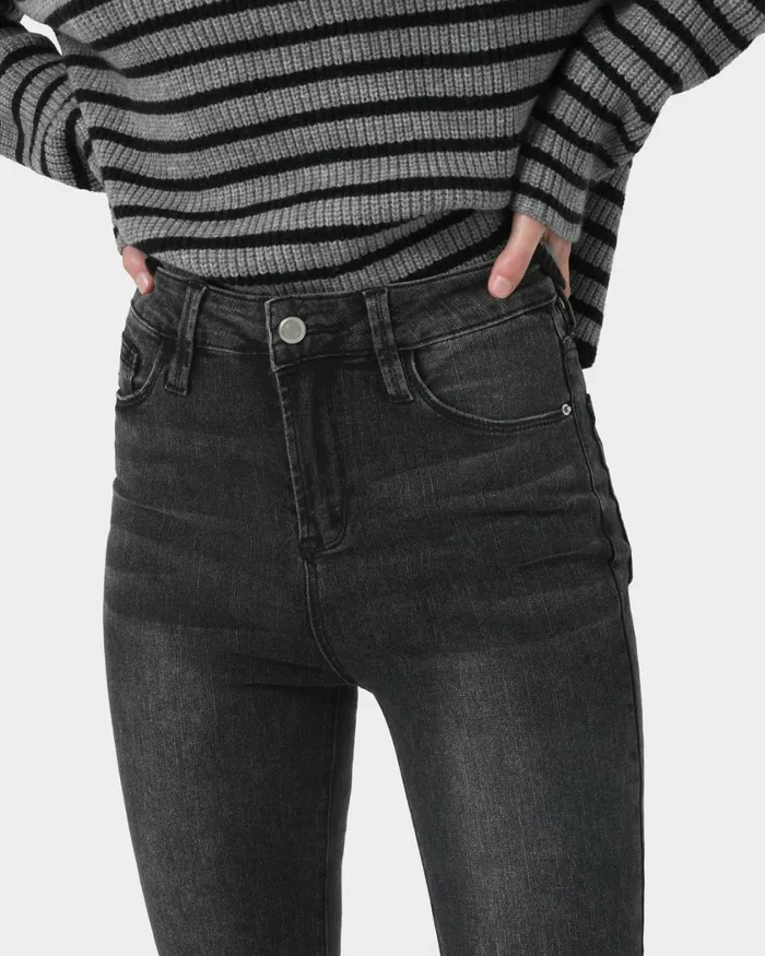 Forcast Lesley Skinny Jean Indigoblack Women HighWaisted Pants