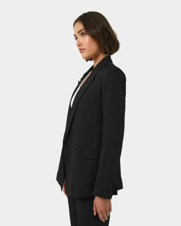 Forcast Lexee Double Breasted Blazer Black Women Jackets and Blazers