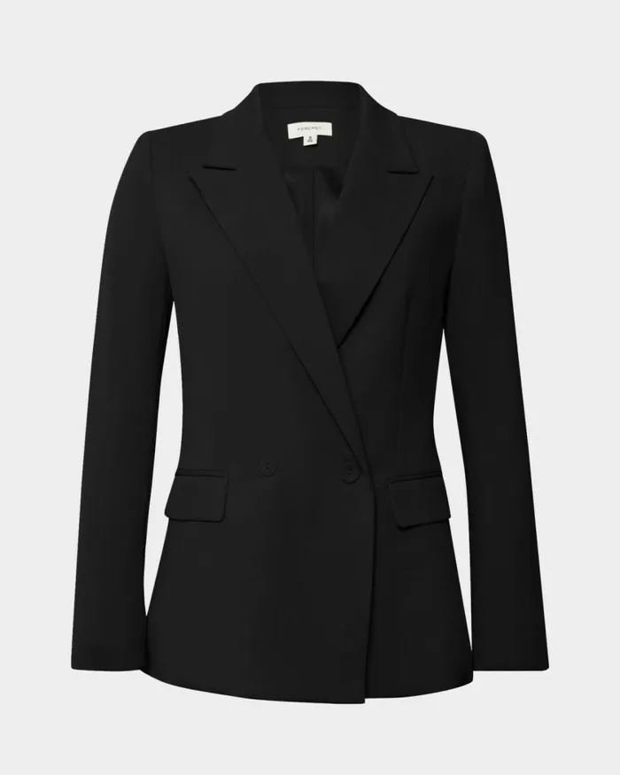 Forcast Lexee Double Breasted Blazer Black Women Jackets and Blazers