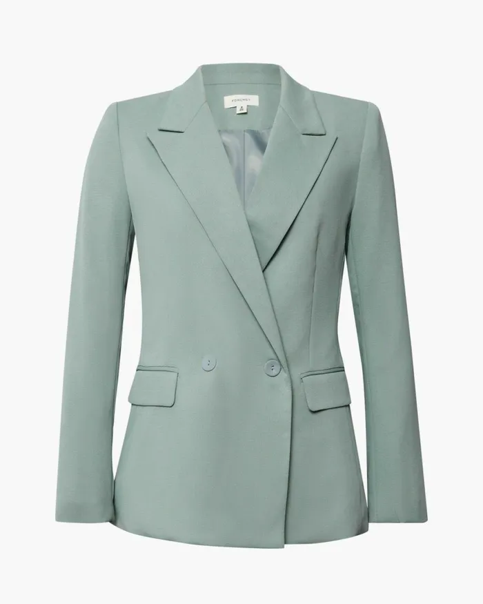 Forcast Lexee Double Breasted Blazer Sage Women Jackets and Blazers