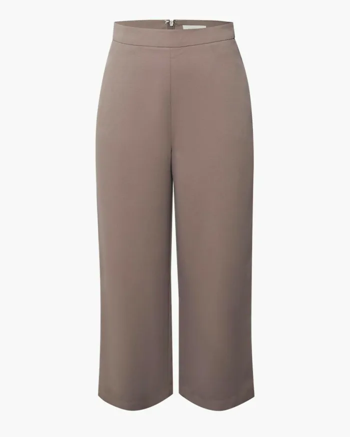 Forcast Lexee Highwaist Culotte Tobaccomochaivoryblack Women Cropped Pants
