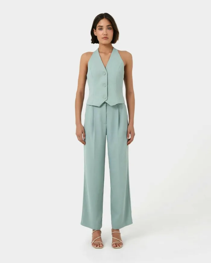 Forcast Lexee Tailored Vest Sage Women TShirts and Tops