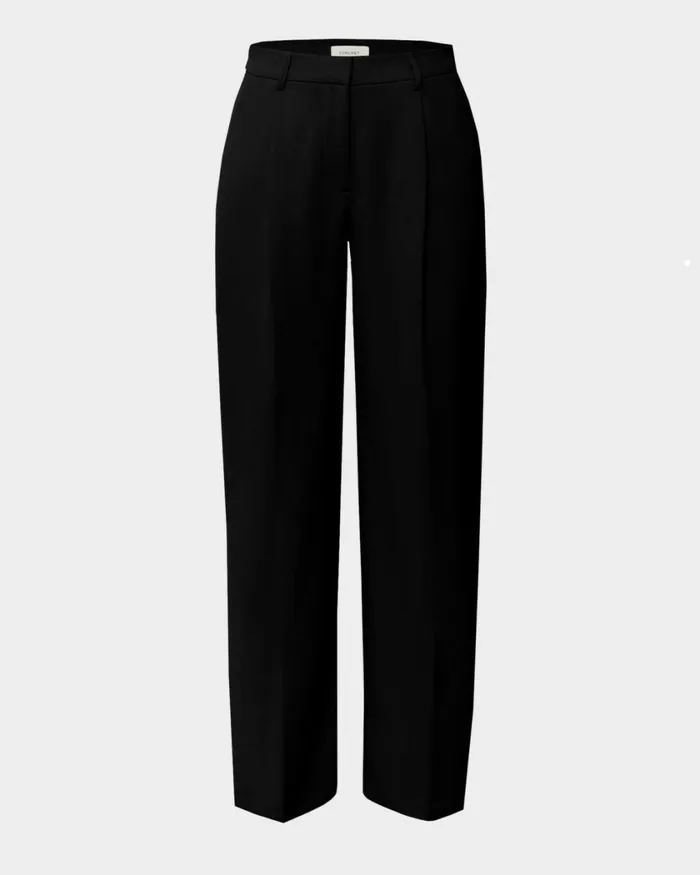 Forcast Lexee Tailored Wide Leg Pants Black Women HighWaisted Pants