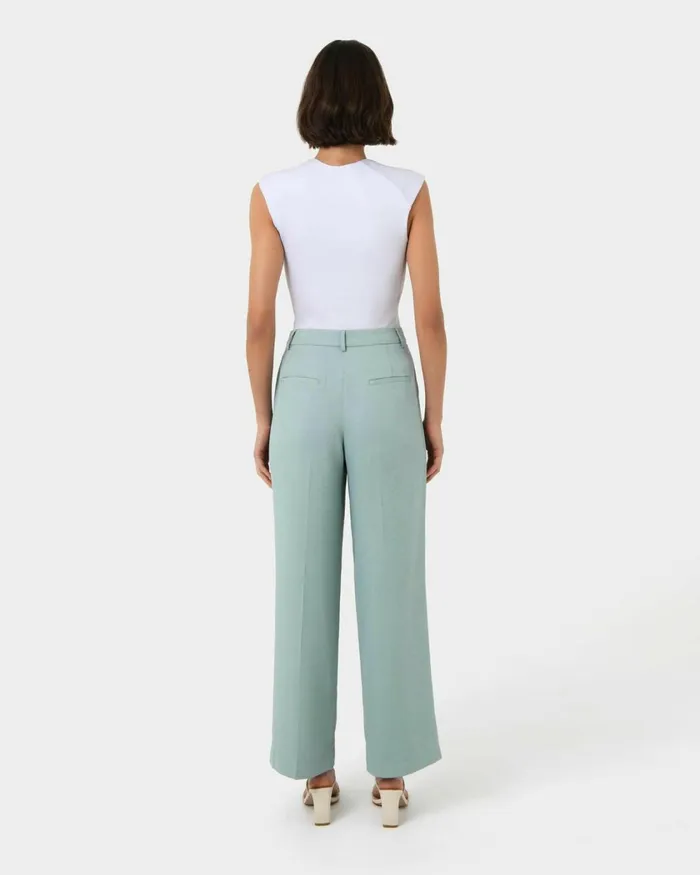 Forcast Lexee Tailored Wide Leg Pants Sage Women HighWaisted Pants