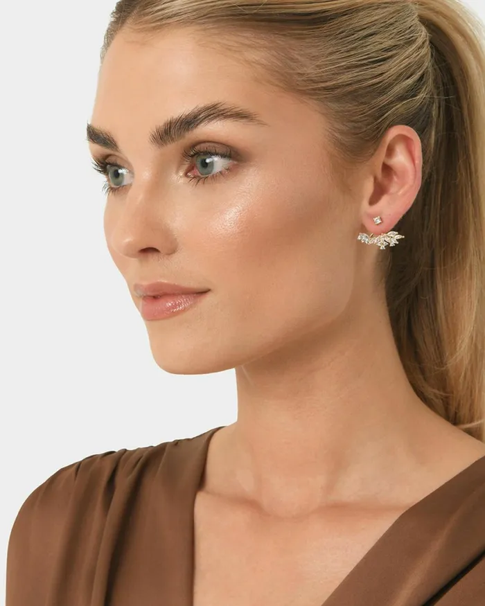 Forcast Liah 16k Gold Plated 2 Way Ear Goldsilver Women Earrings