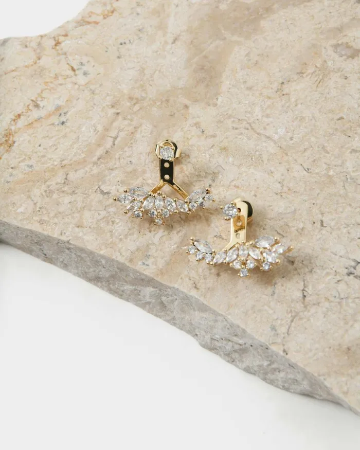 Forcast Liah 16k Gold Plated 2 Way Ear Goldsilver Women Earrings