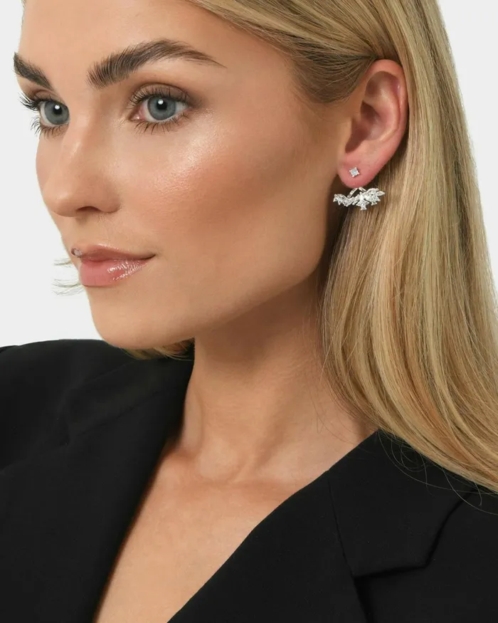Forcast Liah 16k Gold Plated 2 Way Ear Goldsilver Women Earrings