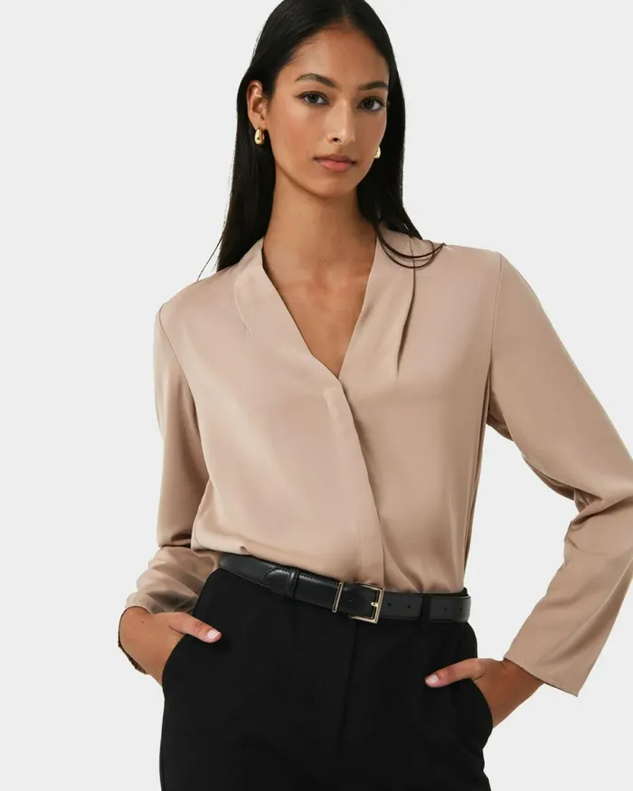 Forcast Lilian 2 Long Sleeve Blouse Light Coralsand Beigeecruivorylight Seafoamblack Women TShirts and Tops Forcast Lilian 2 Long Sleeve Blouse Light Coralsand Beigeecruivorylight Seafoamblack Women TShirts and Tops