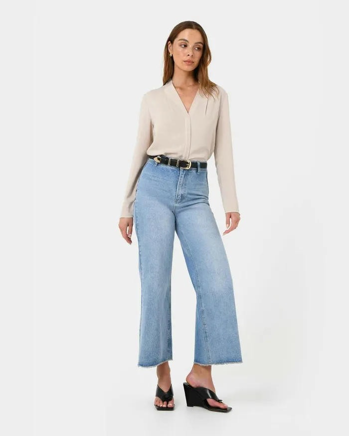 Forcast Lilian 2 Long Sleeve Blouse Light Coralsand Beigeecruivorylight Seafoamblack Women TShirts and Tops