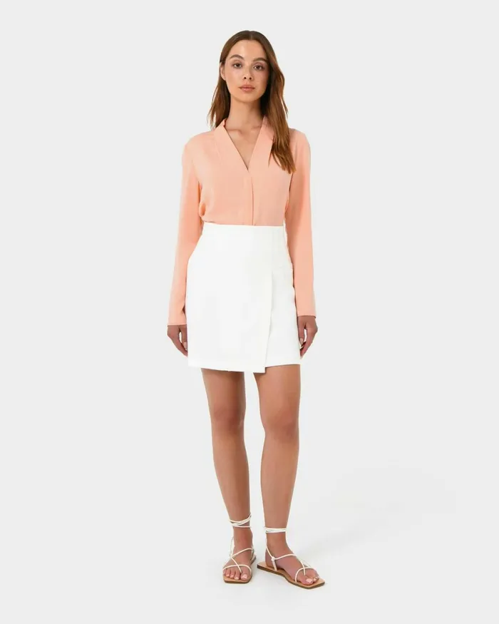 Forcast Lilian 2 Long Sleeve Blouse Light Coralsand Beigeecruivorylight Seafoamblack Women TShirts and Tops