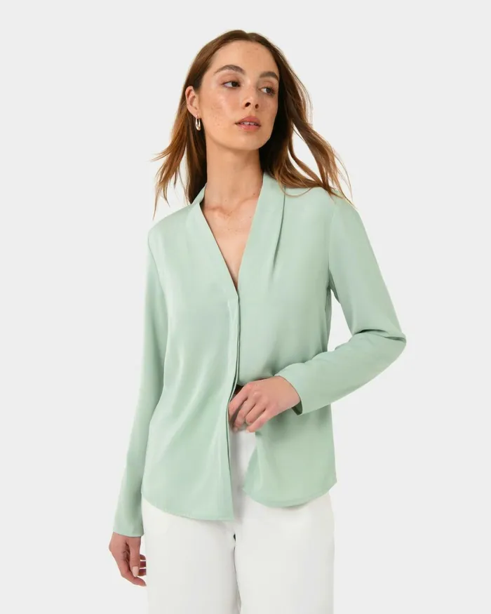 Forcast Lilian 2 Long Sleeve Blouse Light Coralsand Beigeecruivorylight Seafoamblack Women TShirts and Tops