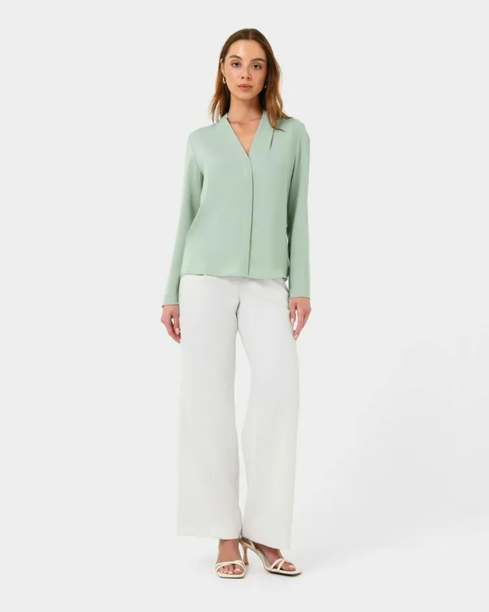 Forcast Lilian 2 Long Sleeve Blouse Light Coralsand Beigeecruivorylight Seafoamblack Women TShirts and Tops
