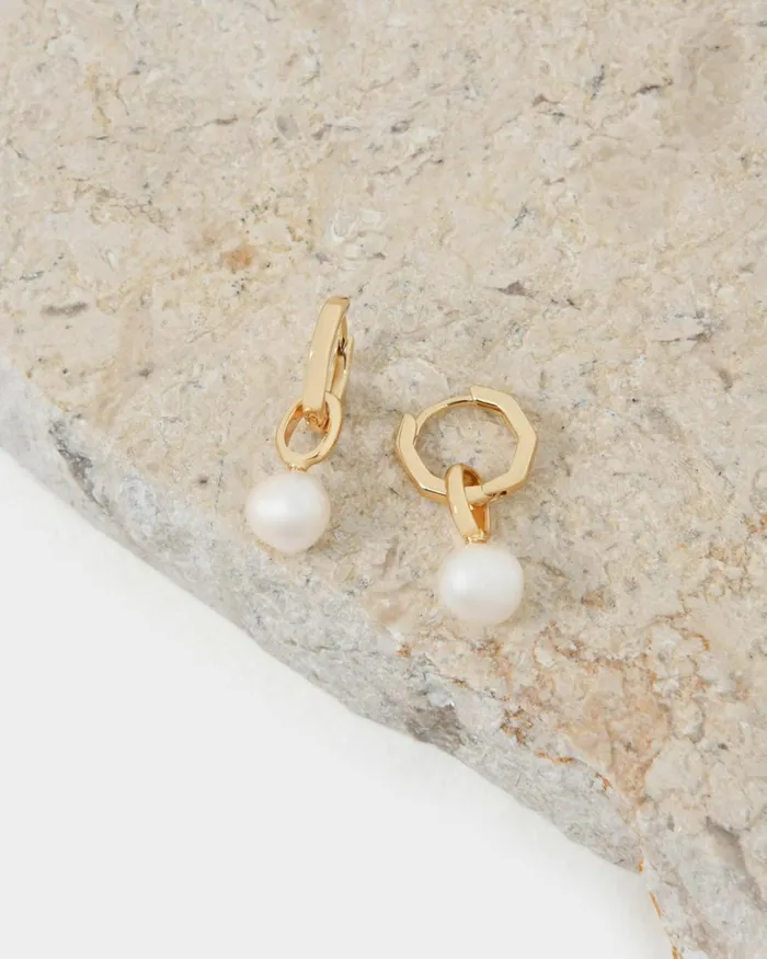 Forcast Litzy 2 Way Pearl Earring Gold Women Earrings