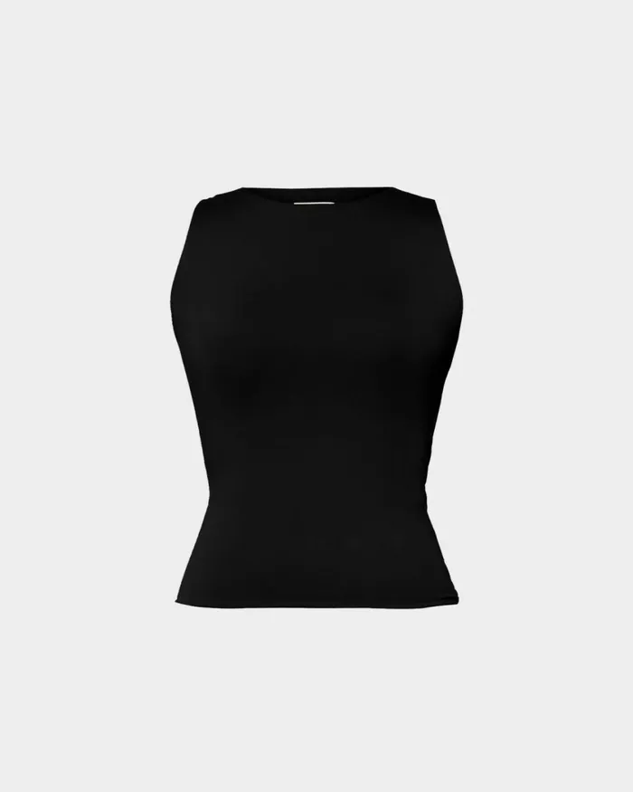 Forcast Liv Round Neck Tank Top Redtanivoryblack Women TShirts and Tops