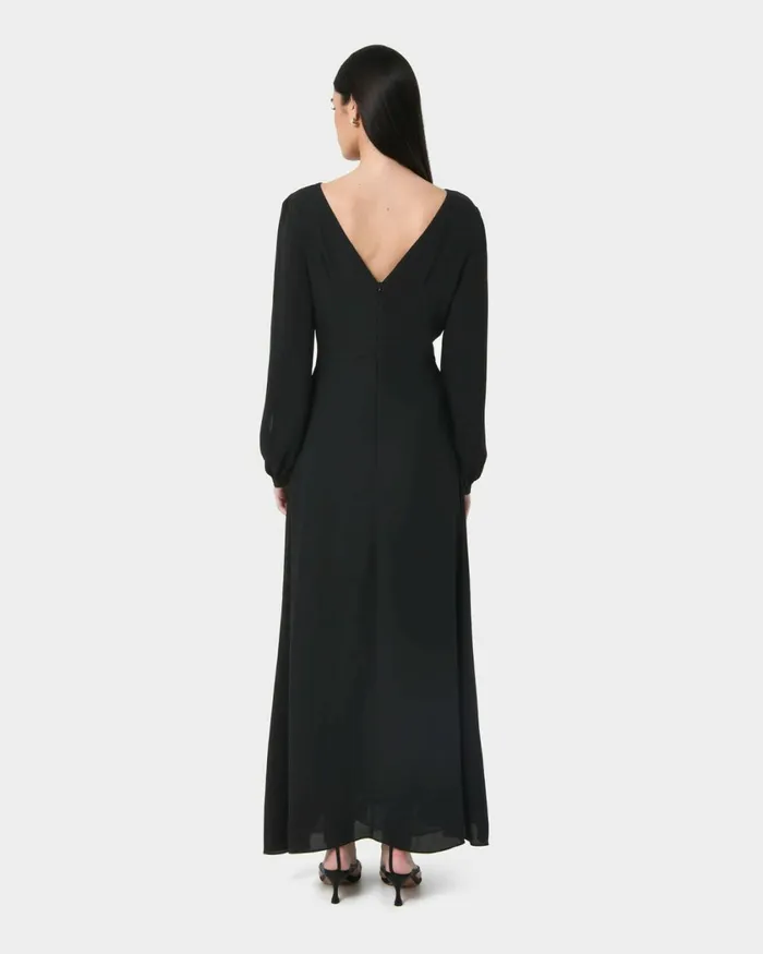 Forcast Louise Open Sleeve Maxi Dress Black Women Maxi Dresses
