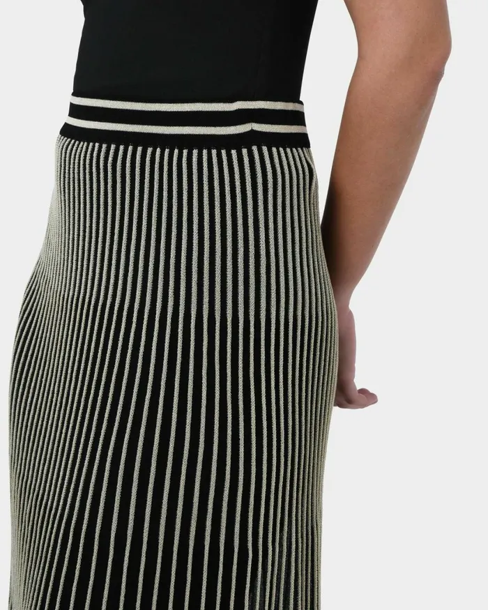 Forcast Lucy Pleat Knit Midi Skirt Women Midi and Maxi Skirts
