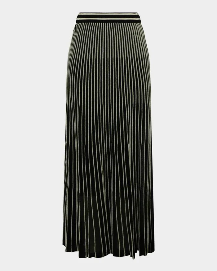 Forcast Lucy Pleat Knit Midi Skirt Women Midi and Maxi Skirts