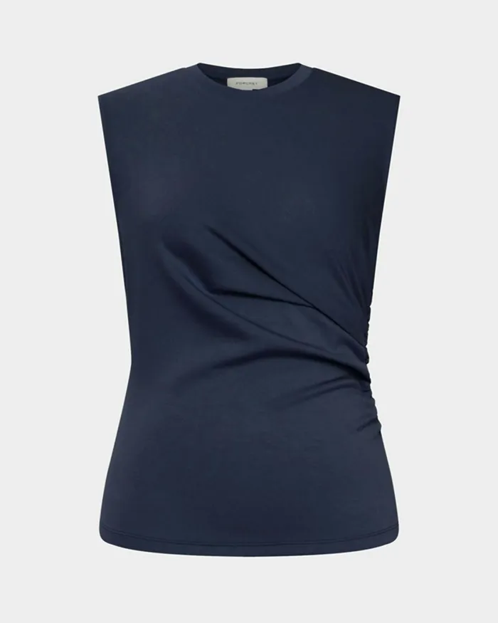 Forcast Lulu Ruched Top Mushroompinknavy Women TShirts and Tops
